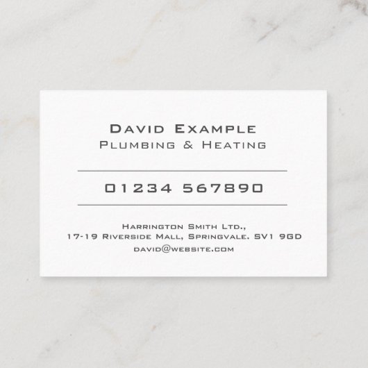 Plumber met Visitekaartje Illustratie (Achterkant)