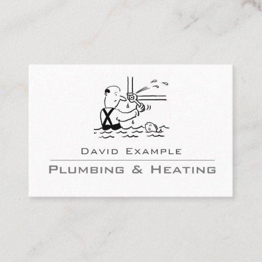 Plumber met Visitekaartje Illustratie (Voorkant)
