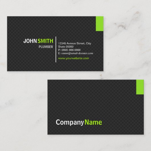 Plumber - modern trendraster visitekaartje (Voorkant / Achterkant)