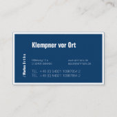 Plumber of Spengler Typisch bezoekende kaarten Visitekaartje (Achterkant)