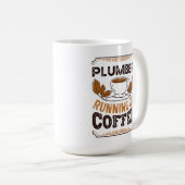 Plumber op Coffee Caffeine Gift Koffiemok (Voorkant rechts)