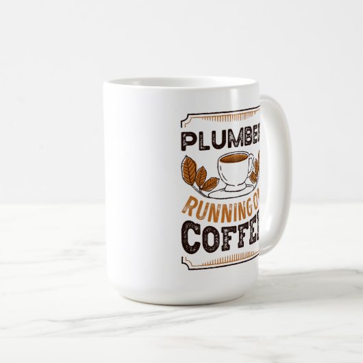 Plumber op Coffee Caffeine Gift Koffiemok (Voorkant rechts)