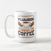 Plumber op Coffee Caffeine Gift Koffiemok (Links)