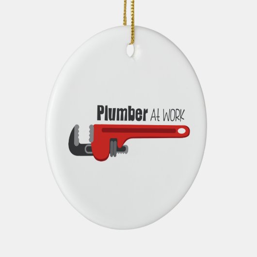 Plumber op het werk keramisch ornament (Rechts)