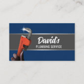 Plumber Pipe WFrench Professional Plumbing Navy Visitekaartje (Voorkant)