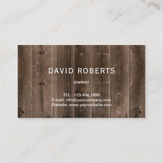 Plumber Pipe  Wood Visitekaartje (Achterkant)