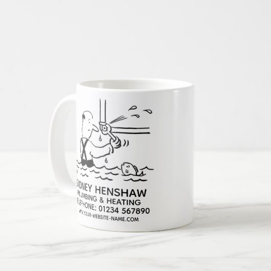 Plumber-plug-in & verwarmingspromotie koffiemok (Voorkant links)