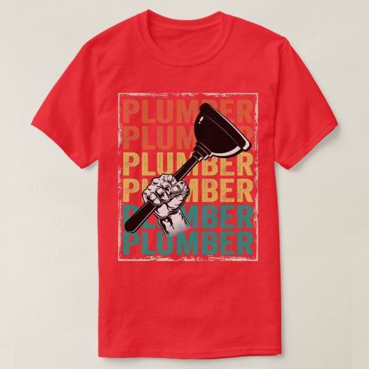 Plumber Plumber Retro T-shirt (Design voorkant)