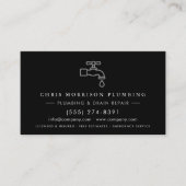 Plumber Plumbing Company Silver Metallic Visitekaartje (Voorkant)