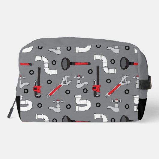 Plumber Plumbing Pattern Monogram Personalised Toilettasje (Achterkant)