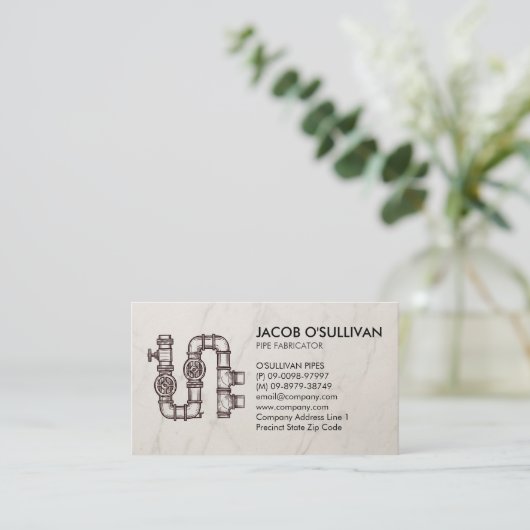 Plumber Plumbing Pipe Layer Visitekaartje (Staand voorkant)
