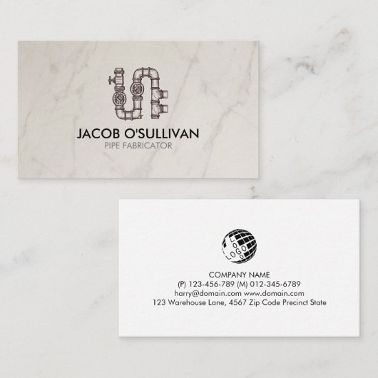 Plumber Plumbing Pipe Layer Visitekaartje (Voorkant / Achterkant)