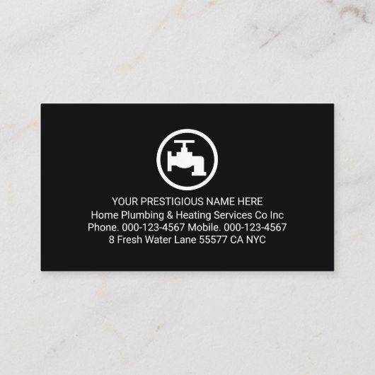Plumber Plumbing Pipeline Signage Visitekaartje (Achterkant)