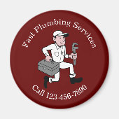 Plumber Plumbing Service Custom Business Magnets Magneet (Voorkant)
