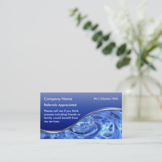 Plumber Reference Visitekaartjes Aanbevelingskaartje (Staand voorkant)