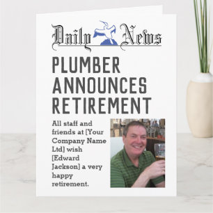 Plumber Retirement Card om u aan te passen Kaart