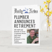 Plumber Retirement Card om u aan te passen Kaart (Gele Bloem)