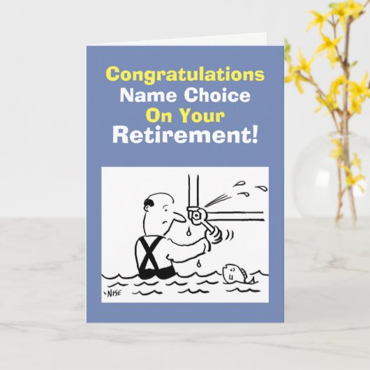 Plumber Retirement Kaart (Gele Bloem)