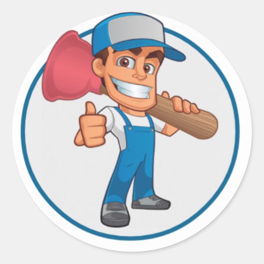 Plumber Ronde Sticker (Voorkant)