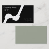 Plumber Simple Business-kaart zwart Visitekaartje (Voorkant / Achterkant)