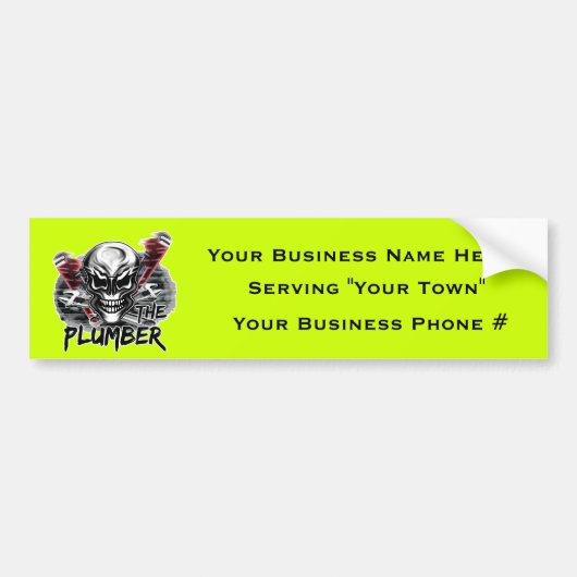 Plumber Skull: De Plumber Bumpersticker (Voorkant)