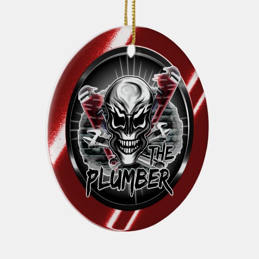Plumber Skull: De Plumber Keramisch Ornament (Rechts)
