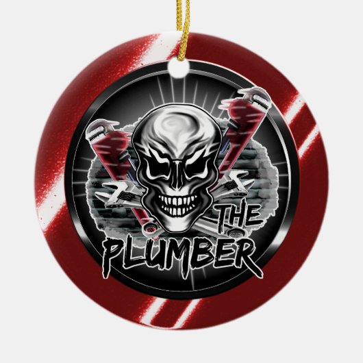 Plumber Skull: De Plumber Keramisch Ornament (Voorkant)