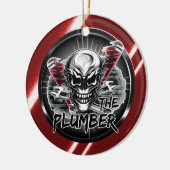 Plumber Skull: De Plumber Keramisch Ornament (Links)