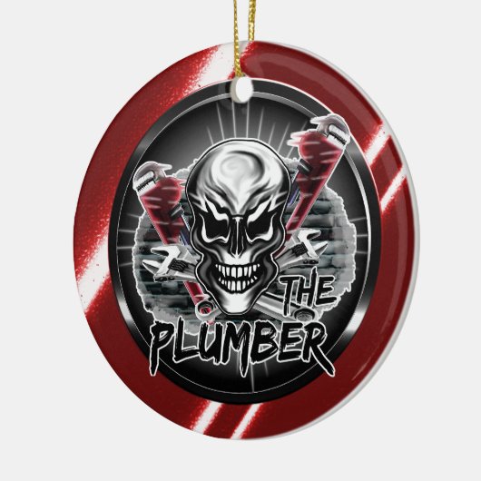 Plumber Skull: De Plumber Keramisch Ornament (Links)