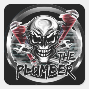 Plumber Skull: De Plumber Vierkante Sticker