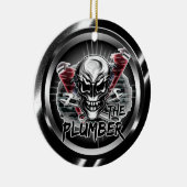 Plumber Skull Ornament: "The Plumber" Keramisch Ornament (Rechts)
