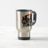 Plumber Skull Travel Mug: "The Plumber" Reisbeker (Voorkant rechts)