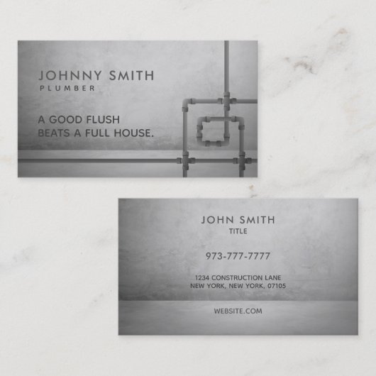 Plumber Slogans Visitekaartjes (Voorkant / Achterkant)