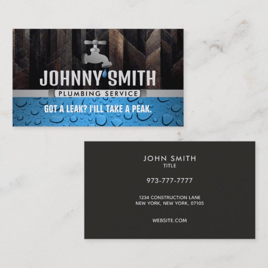 Plumber Slogans Visitekaartjes (Voorkant / Achterkant)