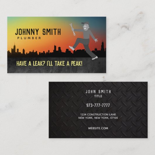 Plumber Slogans Visitekaartjes (Voorkant / Achterkant)