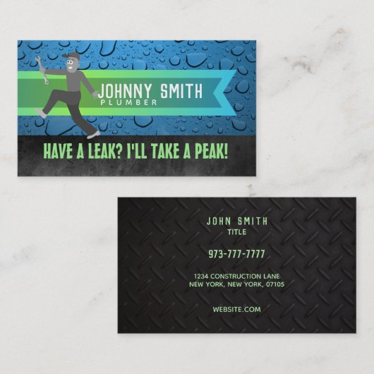 Plumber Slogans Visitekaartjes (Voorkant / Achterkant)