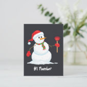Plumber Snowman Briefkaart (Staand voorkant)