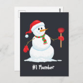 Plumber Snowman Briefkaart (Voorkant / Achterkant)