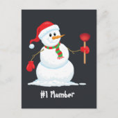 Plumber Snowman Briefkaart (Voorkant)