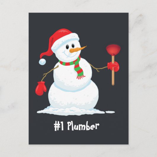 Plumber Snowman Briefkaart (Voorkant)