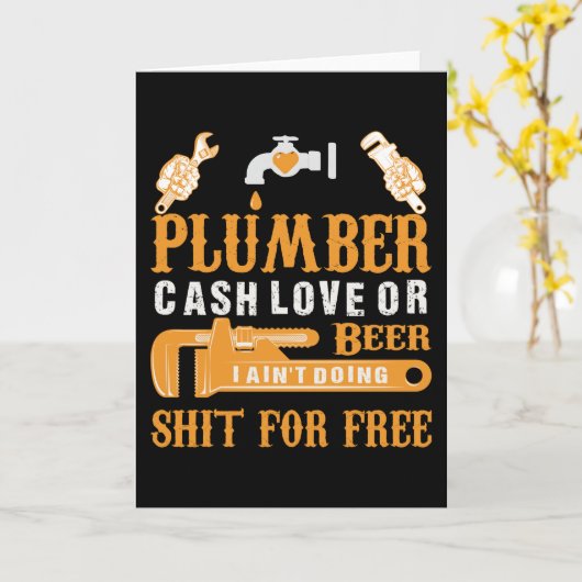 Plumber T-shirt Kaart (Gele Bloem)