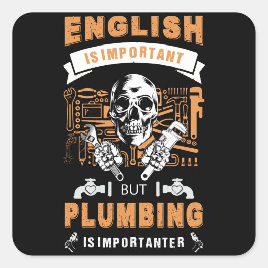 Plumber T-shirt Vierkante Sticker (Voorkant)