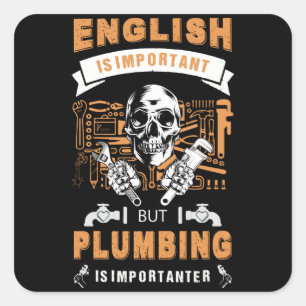 Plumber T-shirt Vierkante Sticker
