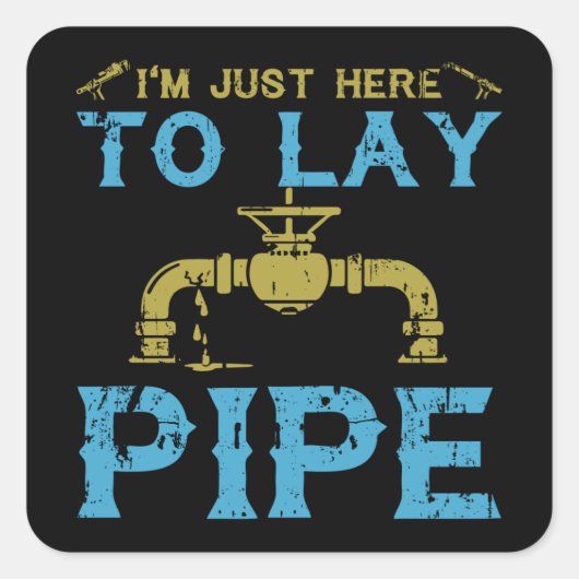 Plumber T-shirt Vierkante Sticker (Voorkant)