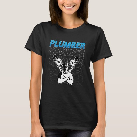 Plumber Tool Plumbing Trade Construction Pipe Mast T-shirt (Voorkant)