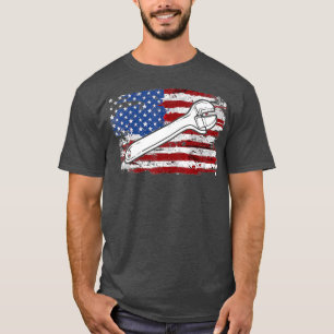 Plumber USA American Flag 4 juli Gift T-shirt