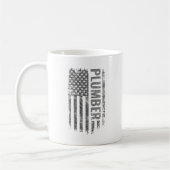 Plumber USA Flag Distressed design Koffiemok (Links)