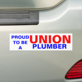 PLUMBER VAN DE UNIE BUMPERSTICKER (Op auto)