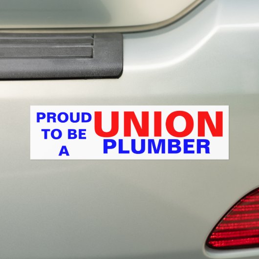 PLUMBER VAN DE UNIE BUMPERSTICKER (Op auto)