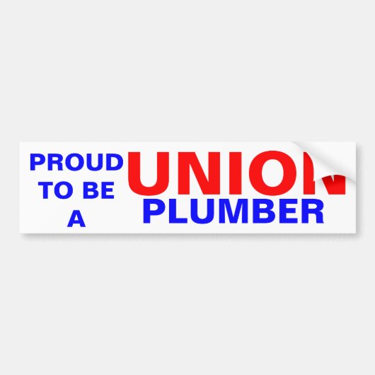 PLUMBER VAN DE UNIE BUMPERSTICKER (Voorkant)